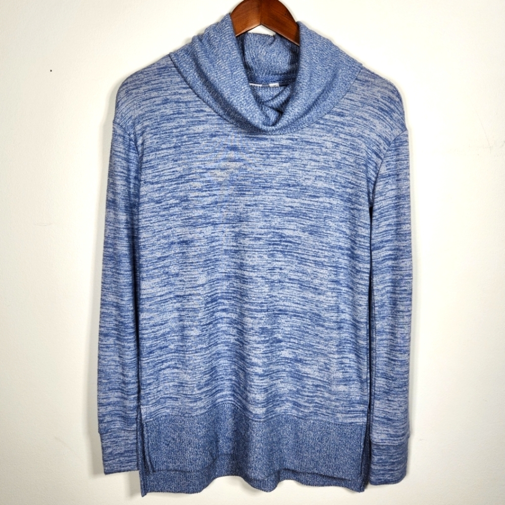 GAP sz XS heathered Blue cowl-neck Long-Sleeve cozy tunic